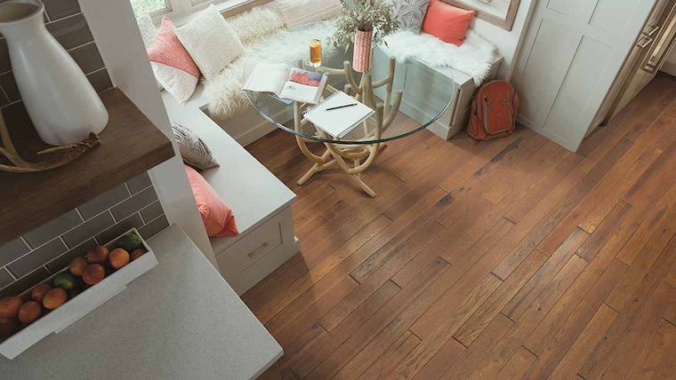 Hardwood flooring in a breakfast nook